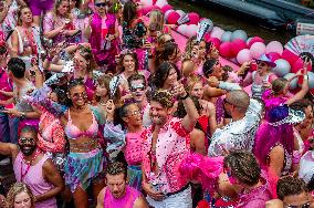 Pride Canal Parade Held In Amsterdam.