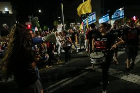 Rally for Hostage Release Near Israeli Prime Minister's Residence, Jerusalem