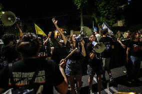 Rally for Hostage Release Near Israeli Prime Minister's Residence, Jerusalem