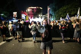 Rally for Hostage Release Near Israeli Prime Minister's Residence, Jerusalem