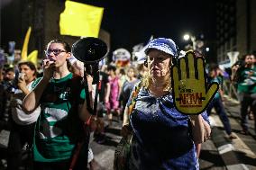 Rally for Hostage Release Near Israeli Prime Minister's Residence, Jerusalem