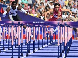 (PARIS2024) FRANCE-PARIS-OLY-ATHLETICS-110M HURDLES-MEN