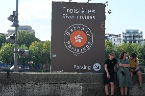 Paris 2024 - Illustration View Of The Seine By Boat