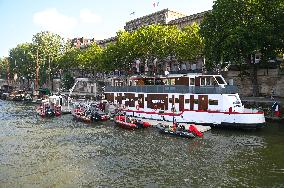 Paris 2024 - Illustration View Of The Seine By Boat