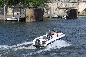 Paris 2024 - Illustration View Of The Seine By Boat