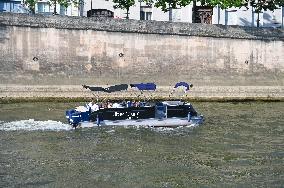 Paris 2024 - Illustration View Of The Seine By Boat