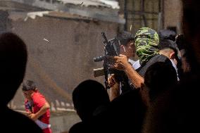 Funeral of Palestinian paramedic to wounds by Israeli attack - West Bank