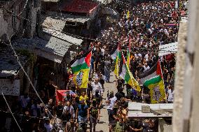 Funeral of Palestinian paramedic to wounds by Israeli attack - West Bank