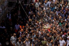 Funeral of Palestinian paramedic to wounds by Israeli attack - West Bank