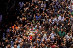 Funeral of Palestinian paramedic to wounds by Israeli attack - West Bank