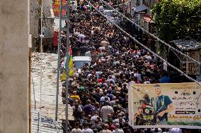 Funeral of Palestinian paramedic to wounds by Israeli attack - West Bank