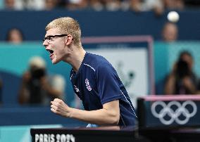 Paris 2024 - Felix Lebrun of France won men's singles bronze medal match
