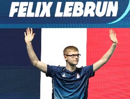 Paris 2024 - Felix Lebrun of France won men's singles bronze medal match