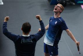 Paris 2024 - Felix Lebrun of France won men's singles bronze medal match