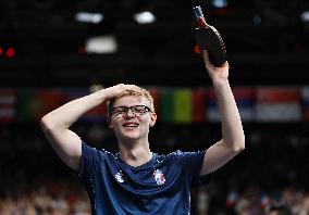 Paris 2024 - Felix Lebrun of France won men's singles bronze medal match