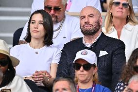 Paris 2024 - John Travolta And Ella Blue Travolta At Tennis Final