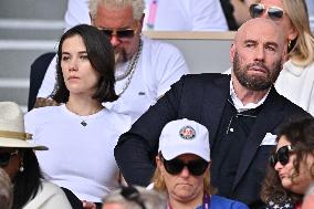 Paris 2024 - John Travolta And Ella Blue Travolta At Tennis Final