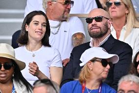 Paris 2024 - John Travolta And Ella Blue Travolta At Tennis Final