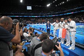 Paris 2024 - 4x100 Medley Relay - Team France Wins Bronze