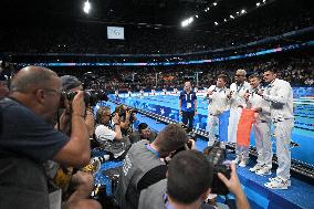 Paris 2024 - 4x100 Medley Relay - Team France Wins Bronze