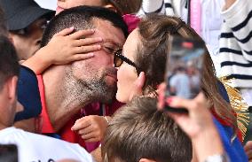 Paris 2024 - Tennis - Novak Djokovic Celebrates With Family In The Stands