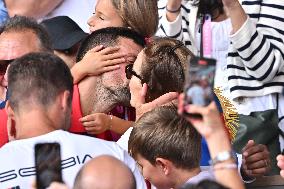 Paris 2024 - Tennis - Novak Djokovic Celebrates With Family In The Stands