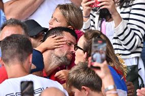 Paris 2024 - Tennis - Novak Djokovic Celebrates With Family In The Stands