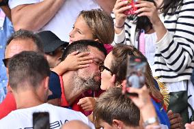 Paris 2024 - Tennis - Novak Djokovic Celebrates With Family In The Stands