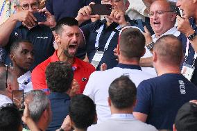 Paris 2024 - Tennis - Novak Djokovic Celebrates With Family In The Stands