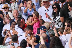 Paris 2024 - Tennis - Novak Djokovic Celebrates With Family In The Stands