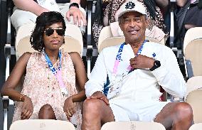 Paris 2024 - Tennis - Yannick Noah And Malika In The Stands