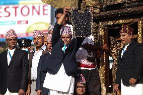 Nepal Celebrating Bhoto Jatra Of Rato Machindranath Chariot Festival.