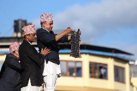 Nepal Celebrating Bhoto Jatra Of Rato Machindranath Chariot Festival.