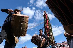 Nepal Celebrating Bhoto Jatra Of Rato Machindranath Chariot Festival.