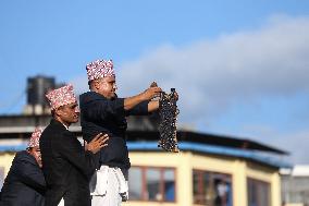 Nepal Celebrating Bhoto Jatra Of Rato Machindranath Chariot Festival.