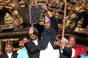 Nepal Celebrating Bhoto Jatra Of Rato Machindranath Chariot Festival.