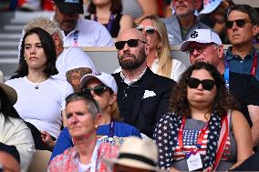 Paris 2024 - Tennis - John Travolta and Daughter In The Stands