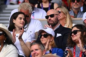 Paris 2024 - Tennis - John Travolta and Daughter In The Stands