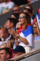 Paris 2024 - Tennis - Novak Djokovic Family Cheering In The Stands