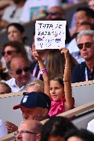 Paris 2024 - Tennis - Novak Djokovic Family Cheering In The Stands