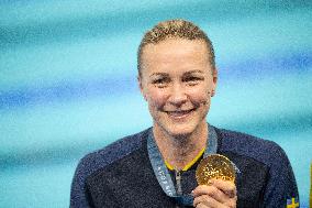 Paris 2024 - Gold medallist Sweden's Sarah Sjoestroem  women's 50m freestyle swimming