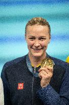 Paris 2024 - Gold medallist Sweden's Sarah Sjoestroem  women's 50m freestyle swimming