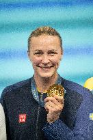 Paris 2024 - Gold medallist Sweden's Sarah Sjoestroem  women's 50m freestyle swimming