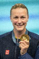 Paris 2024 - Gold medallist Sweden's Sarah Sjoestroem  women's 50m freestyle swimming