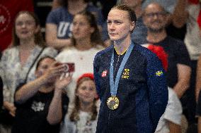 Paris 2024 - Gold medallist Sweden's Sarah Sjoestroem  women's 50m freestyle swimming