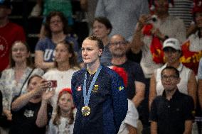 Paris 2024 - Gold medallist Sweden's Sarah Sjoestroem  women's 50m freestyle swimming