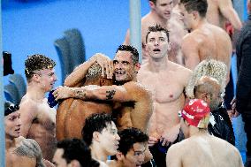 Paris 2024 - 4x100 Medley Relay - Team France Wins Bronze