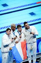 Paris 2024 - 4x100 Medley Relay - Team France Wins Bronze