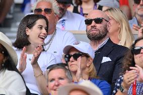 Paris 2024 - John Travolta And Ella Blue Travolta At Tennis Final