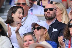 Paris 2024 - John Travolta And Ella Blue Travolta At Tennis Final